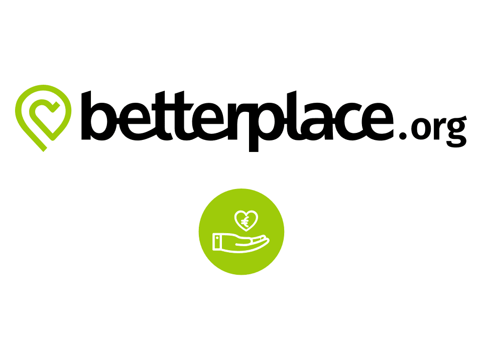 Logo betterplace.org mit Spenden-Icon